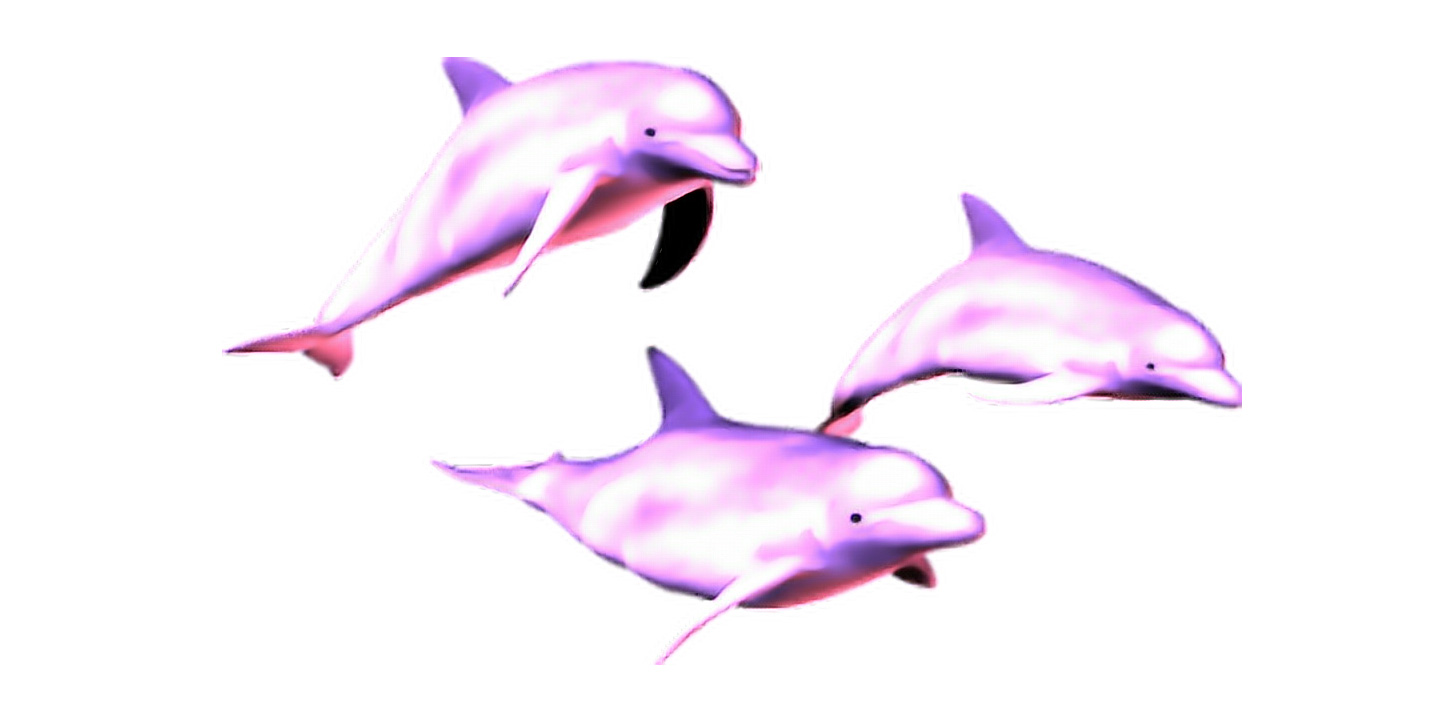 Наклейки розовый Дельфин