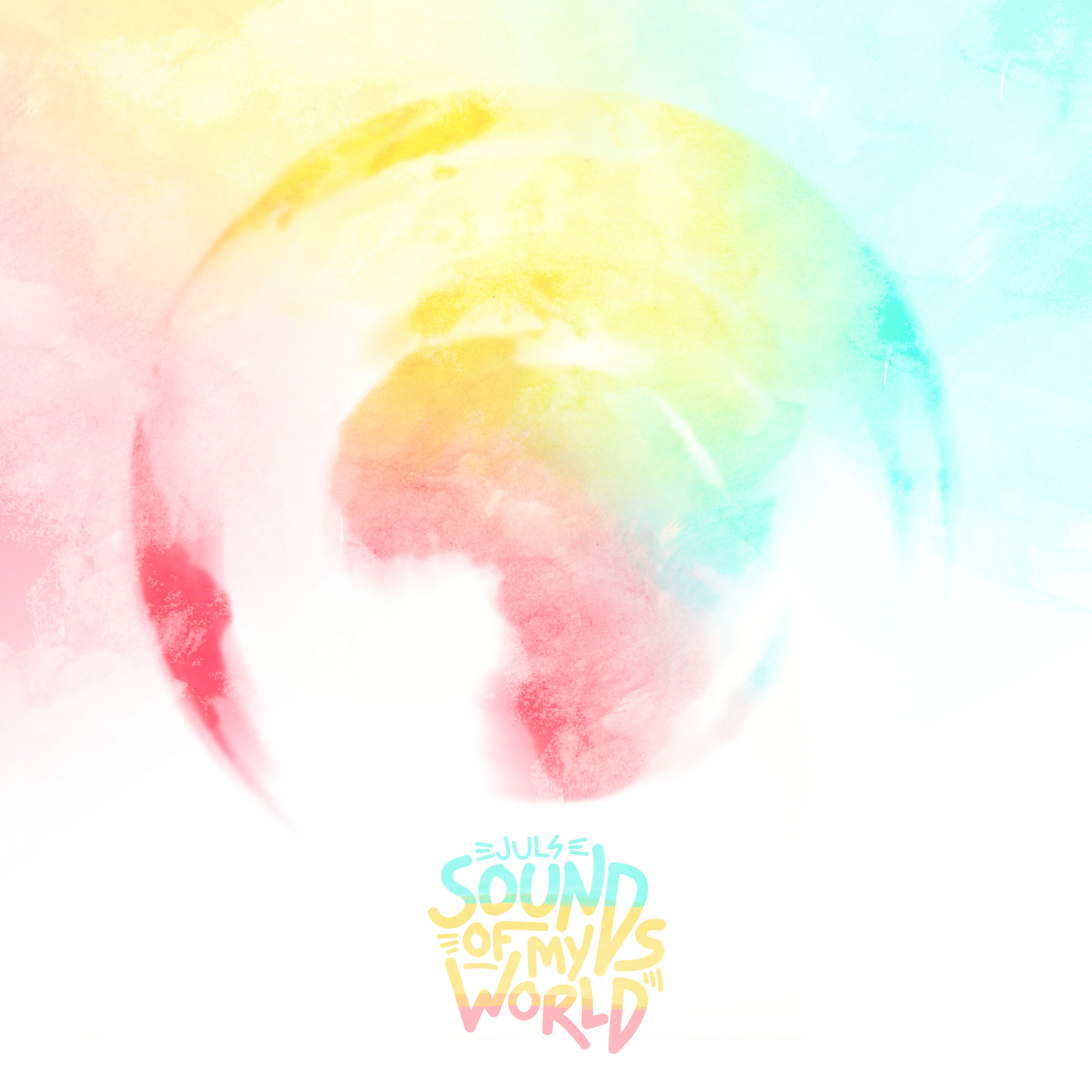 Cover of Juls' album Sounds Of My World – pastel coloured globe, focusing on Africa